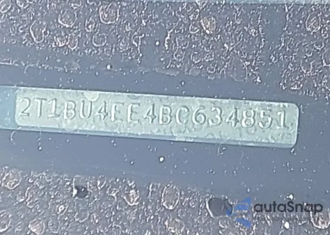 2011 Toyota Corolla S из США, поврежденный, VIN 2T1BU4EE4BC634851